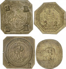 Medieval Coins
Catalan Local Coin and Pellofes
Lote 4 pellofas. LA SEU. MANRESA. Latón incuso. Cru-1791, 1795, 1798, 1799. MBC- a EBC.
