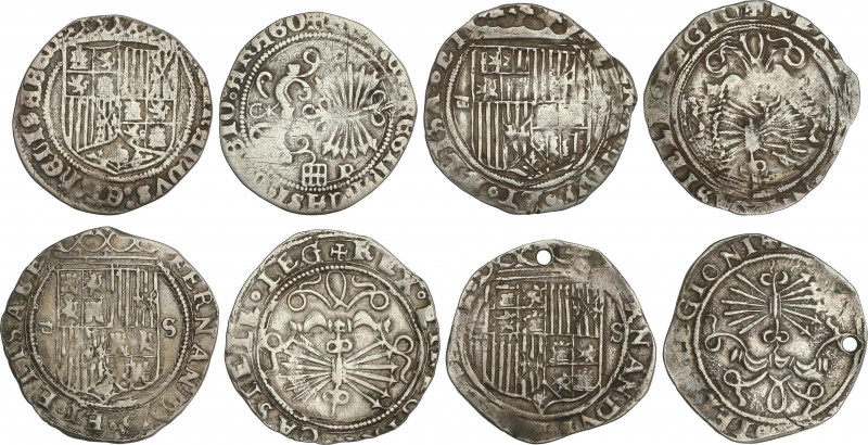 Spanish Monarchy
Ferdinand and Isabella
Lote 4 monedas 1 Real. SEGOVIA, SEVILL...
