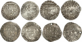 Spanish Monarchy
Ferdinand and Isabella
Lote 4 monedas 1 Real. SEGOVIA, SEVILLA (3). (Una de ellas perforación). A EXAMINAR. AC-386, 439.1 (3). MBC-...