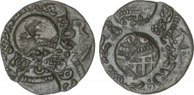 Spanish Monarchy
Charles III, Pretender
Ardit. 1709. BARCELONA. 1,35 grs. Repintada: doble acuñación en anverso y reverso. AC-5. EBC.