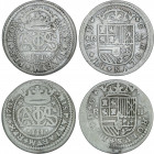 Spanish Monarchy
Charles III, Pretender
Lote 2 monedas 2 Reales. 1707 y 1708. BARCELONA. AC-27, 29. MBC- a MBC.