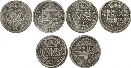Spanish Monarchy
Charles III, Pretender
Lote 3 monedas 2 Reales. 1711, 1712, 1713. BARCELONA. A EXAMINAR. AC-32, 33, 35. MBC- a MBC.