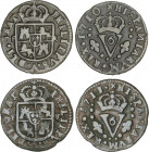 Spanish Monarchy
Philip V
Lote 2 monedas Sisó. 1710 y 1711. VALENCIA. Las dos variante N invertida en HISPANIARVM. AC-12, 13. MBC-.