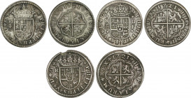 Spanish Monarchy
Philip V
Lote 3 monedas 2 Reales. 1721. SEGOVIA, SEVILLA (2). Pátina. A EXAMINAR. AC-954, 979 (2). MBC- a MBC+.