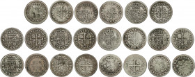 Spanish Monarchy
Ferdinand VI
Lote 11 monedas 1/2 Real. 1747, 48, 49. 52 (7), 57. MADRID. A EXAMINAR. AC-66, 67, 68, 71 (7), 75. BC+ a MBC.