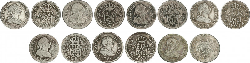 Spanish Monarchy
Charles III
Lote 7 monedas 1/2 Real. 1774 (2), 77, 80, 84, 88...