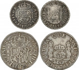 Spanish Monarchy
Charles III
Lote 2 monedas 1 y 2 Reales. 1767. LIMA J.M. y POTOSI J.R. Columnario. Pátina. A EXAMINAR. AC-350, 711. MBC-.