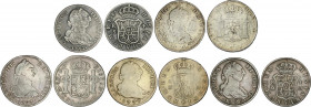 Spanish Monarchy
Charles III
Lote 5 monedas 4 Reales. 1173 a 1788. MADRID (2), MÉXICO (2), SEVILLA. A EXAMINAR. AC-857, 862, 886, 896, 990. RC a BC+...