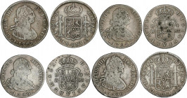 Spanish Monarchy
Charles IV
Lote 4 monedas 4 Reales. 1792, 1794, 1793, 1796. LIMA, MADRID, POTOSI. A EXAMINAR. AC-759, 778, 780, 826. BC+ a MBC-.
