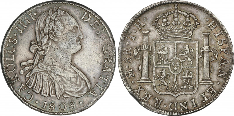 Spanish Monarchy
Charles IV
8 Reales. 1808. MÉXICO. T.H. 26,87 grs. (Pequeños ...