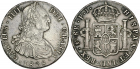 Spanish Monarchy
Charles IV
8 Reales. 1808. POTOSI. P.J. 26,74 grs. (Pequeños golpecitos). AC-1014. MBC+.