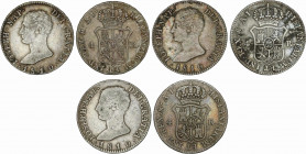 Spanish Monarchy
Joseph Napoleon
Lote 3 monedas 4 Reales. 1810. MADRID. A.I. A EXAMINAR. AC-14. BC+ a MBC-.