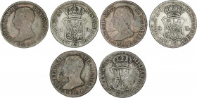 Spanish Monarchy
Joseph Napoleon
Lote 3 monedas 4 Reales. 1809, 1810, 1811. MADRID. A.I. A EXAMINAR. AC-13, 14, 15. BC a BC+.