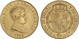 Spanish Monarchy
Elisabeth II
80 Reales. 1834. MADRID. C.R. ESCASA. 6,75 grs. AU. (Grieta). AC-719. MBC+.