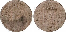 Spanish Monarchy
Ferdinand VII
1 Cuarto. 1829. MANILA. 2,96 grs. AE. Pátina irregular. AC-94. BC.