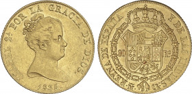 Spanish Monarchy
Elisabeth II
80 Reales. 1835. MADRID. C.R. 6,72 grs. AU. AC-720. MBC+/EBC-.