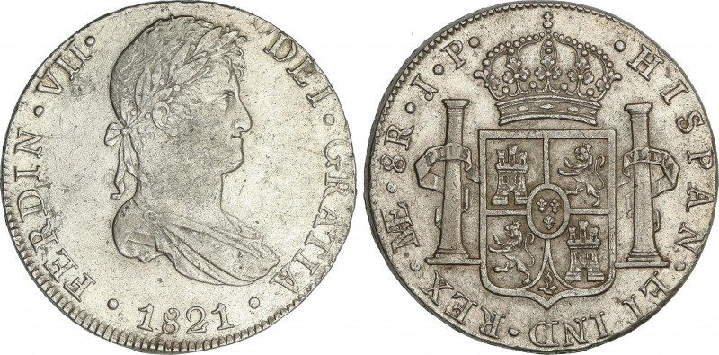 Spanish Monarchy
Ferdinand VII
8 Reales. 1821. LIMA. J.P. 26,94 grs. AC-1254. ...