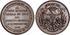 Spanish Monarchy
Elisabeth II
Medalla Duque de Tetuán. 6 Febrero 1860. SEVILLA. Rev.: AL/ DUQUE DE TETUAN/ GENERAL EN GEFE/ DEL/ EJERCITO DE AFRICA/...