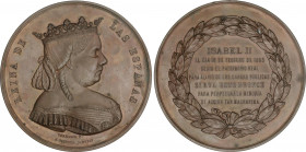 Spanish Monarchy
Elisabeth II
Medalla Cesión del Patrimonio Real. 18 Febrero 1865. Anv.: Busto coronado a derecha. Rev.: Leyenda dentro de laurea. B...