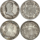 Spanish Monarchy
Ferdinand VII
Lote 2 monedas 8 Reales. 1809, 1818. MÉXICO. T.H. y J.J. A EXAMINAR. AC-1308, 1333. MBC- a MBC.