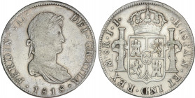 Spanish Monarchy
Ferdinand VII
8 Reales. 1818. MÉXICO. J.J. 26,79 grs. (Rayitas). AC-1333. MBC.