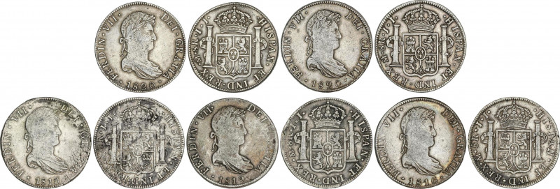 Spanish Monarchy
Ferdinand VII
Lote 5 monedas 8 Reales. 1813, 16, 19, 20 (2). ...