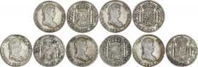 Spanish Monarchy
Ferdinand VII
Lote 5 monedas 8 Reales. 1813, 16, 19, 20 (2). MÉXICO. J.J. A EXAMINAR. AC-1322, 1331, 1334, 1336 (2). MBC- a MBC.