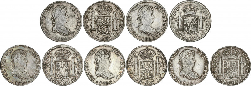 Spanish Monarchy
Ferdinand VII
Lote 5 monedas 8 Reales. 1814, 16, 19, 20, 21. ...