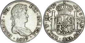 Spanish Monarchy
Ferdinand VII
8 Reales. 1817. POTOSÍ. P.J. 26,81 grs. (Oxidaciones limpiadas, golpecitos). AC-1381. MBC+.