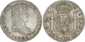 Spanish Monarchy
Ferdinand VII
8 Reales. 1823. POTOSÍ. P.J. 26,89 grs. AC-1388. MBC+/EBC-.