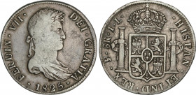 Spanish Monarchy
Ferdinand VII
8 Reales. 1825. POTOSÍ. J.L. 26,71 grs. AC-1394. MBC-.