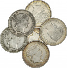 Spanish Monarchy
Elisabeth II
Lote 6 monedas 40 Céntimos de Escudo. 1866. MADRID. A EXAMINAR. AC-501. MBC+ a EBC-.
