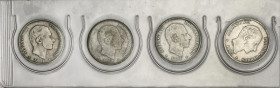 Alfonso XII
Lote 4 monedas 10 Centavos de Peso. 1881, 1882, 1883 y 1885. MANILA. A EXAMINAR. BC+ a MBC+.