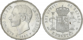 Alfonso XII
5 Pesetas. 1882 (*18-82). M.S.-M. EBC-.