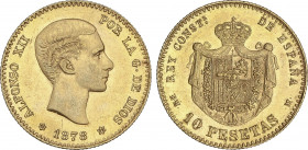 Alfonso XII
10 Pesetas. 1878 (*18-78). E.M.-M. 3,21 grs. Brillo original. EBC.