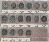 Lots and Collections from 1869 to 1931
Lote 14 monedas 50 Céntimos. 1869 a 1926. GOBIERNO PROVISIONAL a ALFONSO XIII. 1869, 70, 80, 81, 85, 89, 92, 9...