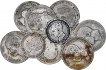 Lots and Collections from 1869 to 1931
Lote 11 monedas 50 Céntimos (2) y 1 Peseta (9). 1881 a 1905. ALFONSO XII y XIII. 50 céntimos 1896, 1904, 1 Pes...