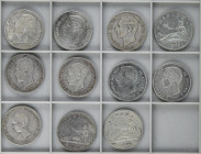 Lots and Collections from 1869 to 1931
Lote 11 monedas 5 Pesetas. 1870 a 1896. GOBIERNO PROVISIONAL a ALFONSO XII. 1870 (3), 1871 (2), 1875, 1876 (2)...