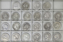 Lots and Collections from 1869 to 1931
Lote 22 monedas 5 Pesetas. 1870 a 1892. GOBIERNO PROVISIONAL a ALFONSO XIII. Algún año repetido, bastantes est...