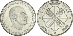 Estado Español
100 Pesetas. 1966 (*19-69). Palo curvo. SC-.