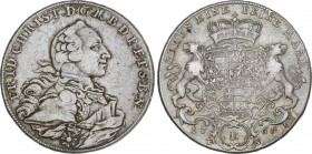 World Coins
German States
Thaler. 1766. FRIEDRICH CHRISTIAN IV. BRANDENBURG BAYREUTH. 27,81 grs. AR. Pátina. Dav-2042; KM-252. MBC/MBC+.
