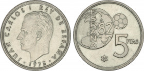 Juan Carlos I
Juan Carlos I
5 Pesetas. 1975 (*80). ERROR del Mundial. HG-388a. EBC+.