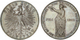 World Coins
German States
Thaler. 1862. FRANKFURT. 18,46 grs. Festival Nacional de Tiro. Pátina. KM-371. EBC+.