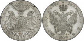 World Coins
German States
Thaler. 1748-I.H.L. HAMBURG. 29,18 grs. AR. Centenario Paz de Westphalia. (leve grieta en grafila de anverso. Limpiada). B...
