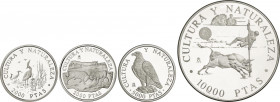 Juan Carlos I
Juan Carlos I
Serie 4 monedas 2.000 (2), 5.000 y 10.000 Pesetas. 1994. CULTURA Y NATURALEZA. AR. I Serie completa en plata: Garzas, To...