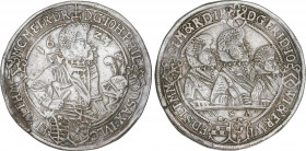 World Coins
German States
Thaler. 1623-WA. JOHANN PHILIPP, FRIEDRICH JOHANN, WILHELM, AND FRIEDRICH WILHELM. SAXE-ALTENBURG. 28,55 grs. AR. (Leve ox...