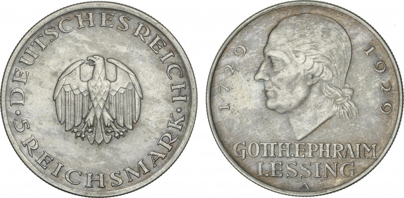 World Coins
Germany
5 Reichsmark. 1929-A. REPÚBLICA DE WEIMAR. BERLÍN. 24,86 g...