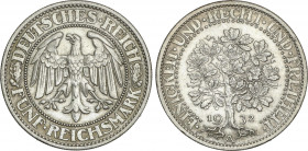 World Coins
Germany
5 Reichsmark. 1932-A. REPÚBLICA DE WEIMAR. BERLÍN. 25,05 grs. AR. Árbol. KM-56. EBC.