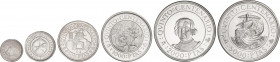 Juan Carlos I
Columbus Quincentenary
Lote 6 monedas 100 a 5.000 Pesetas. 1989. AR. I Serie. En estuches original con certificado. FDC.