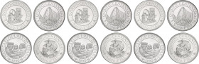 Juan Carlos I
Columbus Quincentenary
Lote 12 monedas 5.000 Pesetas. 1989, 1990, 1991 y 1992. AR. Series I a IV. 3 monedas de cada una. En estuches o...